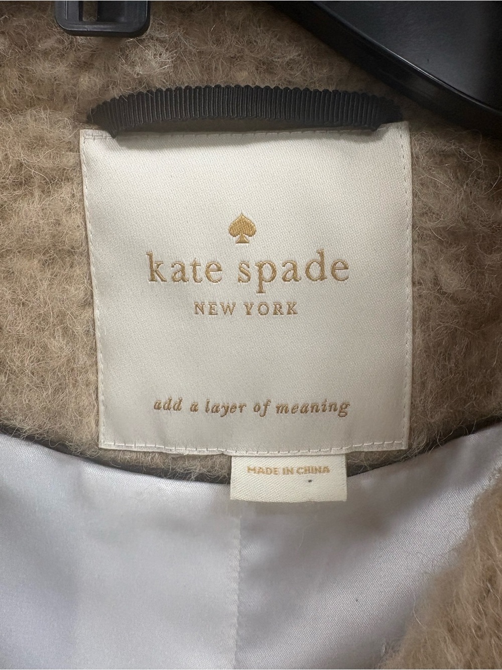 Kate Spade New York Daphne Bow Back Alpaca Wool Blend Coat Camel - Picture 2 of 4